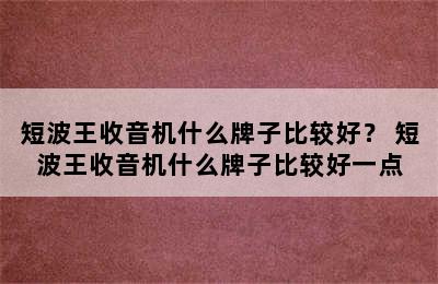 短波王收音机什么牌子比较好？ 短波王收音机什么牌子比较好一点